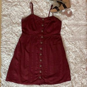 Maroon Spaghetti Strap Dress